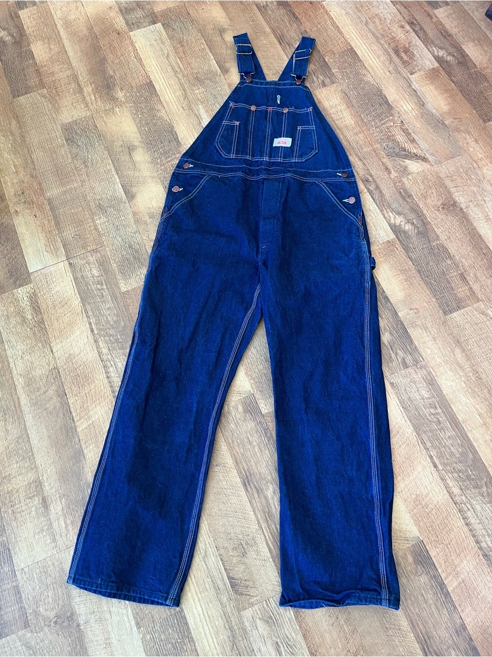 Roundhouse Relaxed Fit Dark Blue Denim Overalls for Men